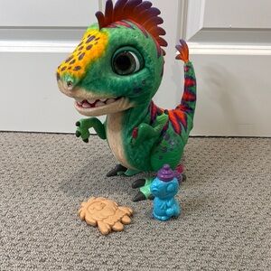 Green and Purple Reptile Figurine with Mohawk